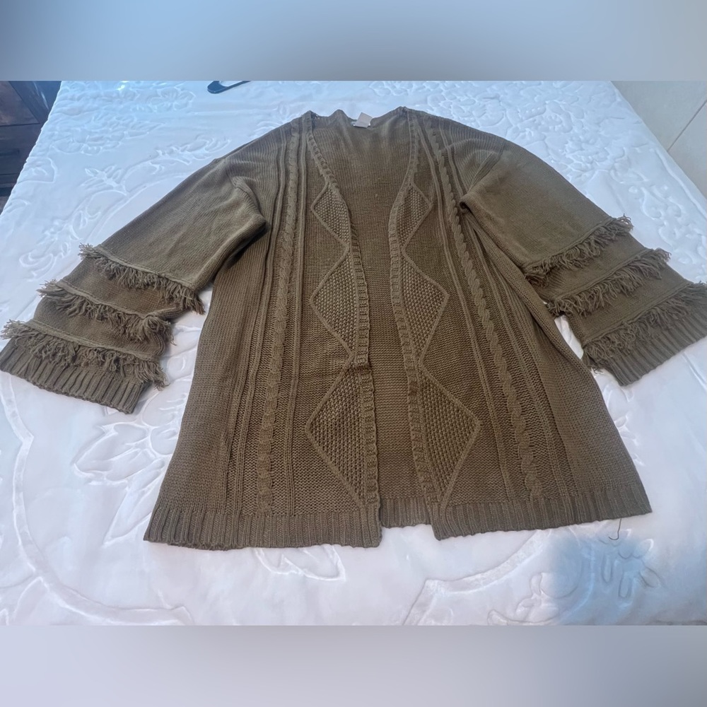 Olive green XL earthbound trading co cardigan